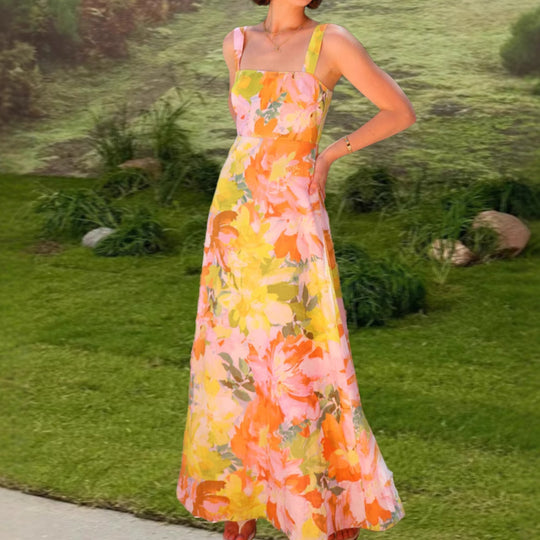 Damen Maxikleid mit floralen Mustern R&B