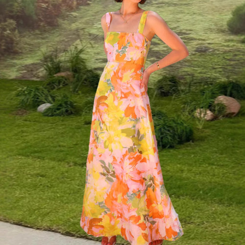 Damen Maxikleid mit floralen Mustern R&B