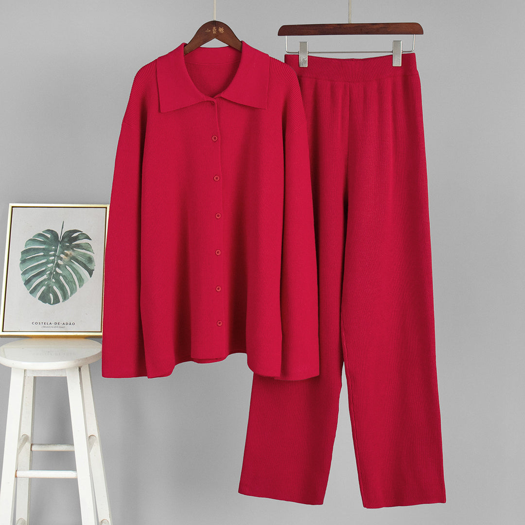 Damen Bequemes Strick-Ensemble aus weicher Baumwolle R&B