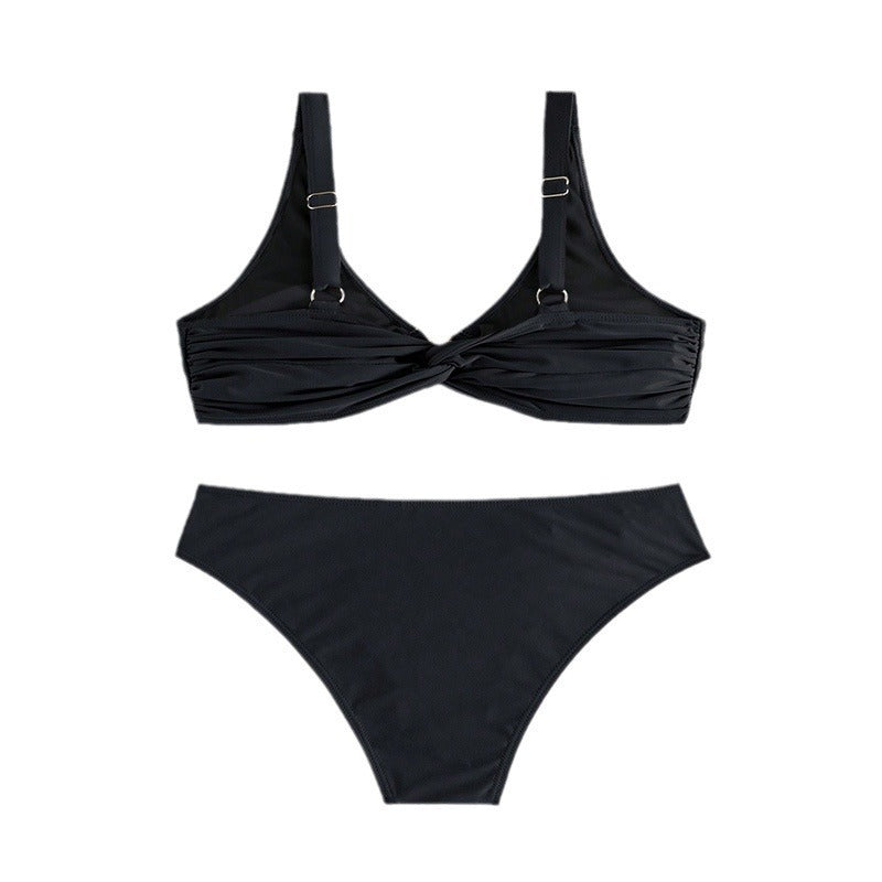 Damen eleganter Bikini mit dekorativen Goldakzenten und einzigartigem Design R&B