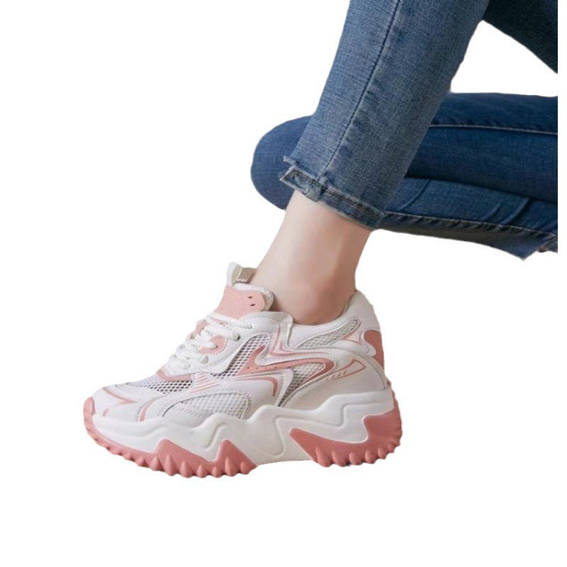 Damen Chunky Sneakers mit atmungsaktiver Mesh-Oberfläche und federnder Sohle R&B