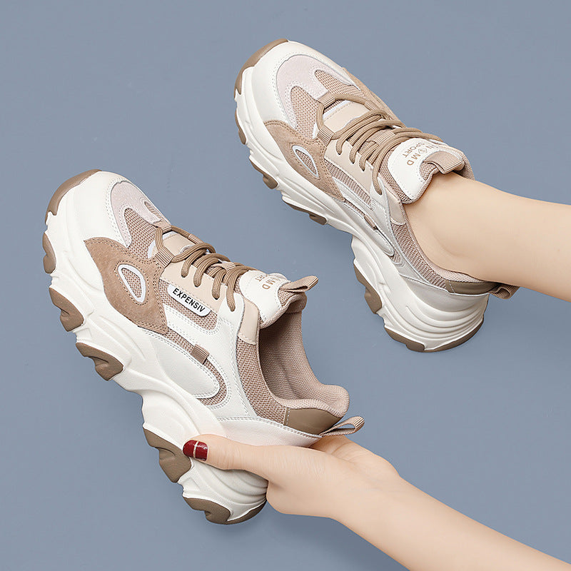 Damen Sportliche Chunky Sneakers mit atmungsaktiver Mesh-Oberfläche und rutschfester Sohle R&B