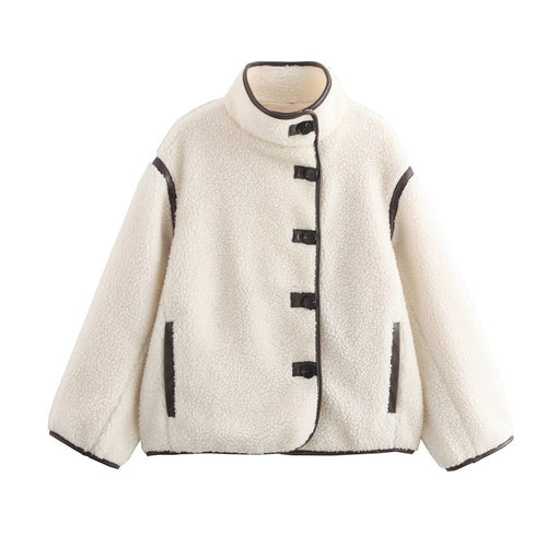 Damen Kuschelige Fleecejacke mit modernem Stehkragen und praktischen Taschen R&B