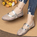 Damen elegante Mary Jane Schuhe mit funkelnder Mesh-Oberfläche R&B