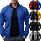 Herren nan legerer Baumwoll-Blouson mit kontrastkragen sichtbarem Metallreißverschluss und seitlichen Eingrifftaschen R&B