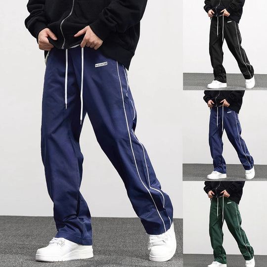 Herren Hochwertige Freizeithose mit verstellbarem Bund und seitlichen Streifen R&B