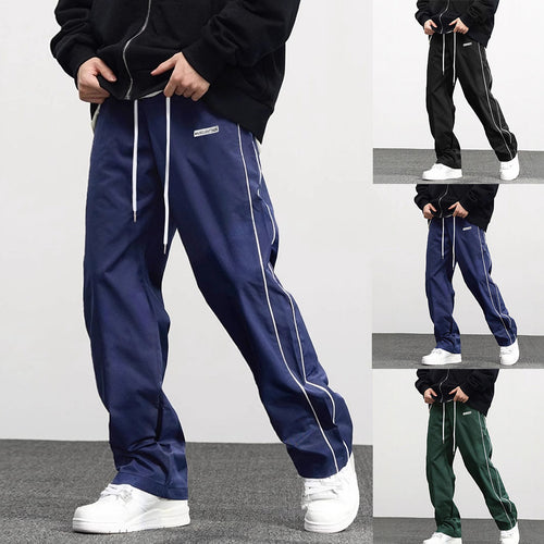 Herren Hochwertige Freizeithose mit verstellbarem Bund und seitlichen Streifen R&B