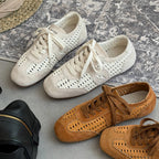 Damen elegante und luftige Schnürschuhe mit handgewR&Btem Obermaterial R&B