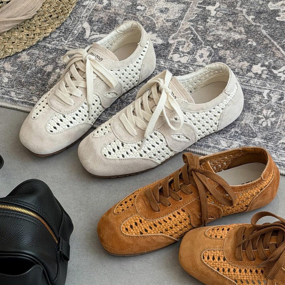 Damen elegante und luftige Schnürschuhe mit handgewR&Btem Obermaterial R&B