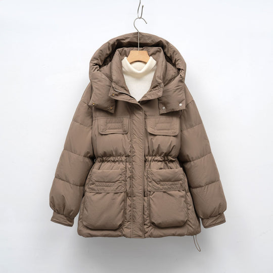 Damen gesteppte Winterjacke mit voluminösem Schnitt und praktischen Taschen R&B