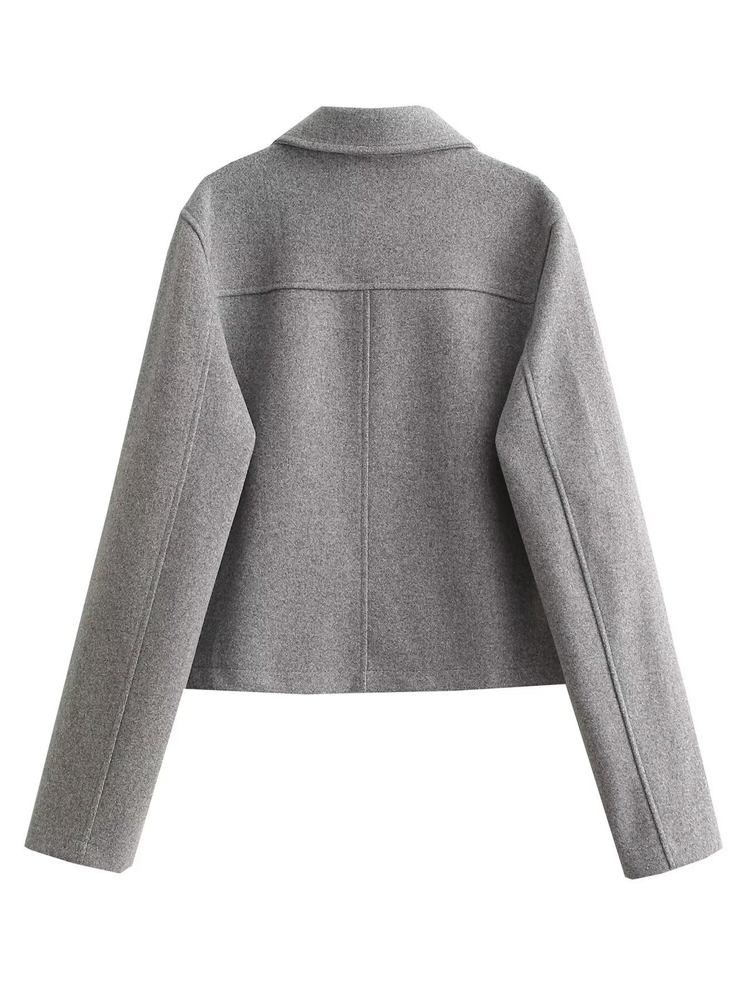 Damen modische Kurzjacke mit praktischen Taschen und goldenen Knöpfen R&B