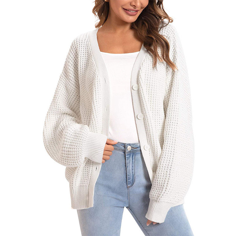Damen Grobstrickcardigan mit überschnittenen Ärmeln R&B