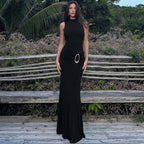 Damen Langermiges Maxikleid mit raffiniertem Raffungselement R&B