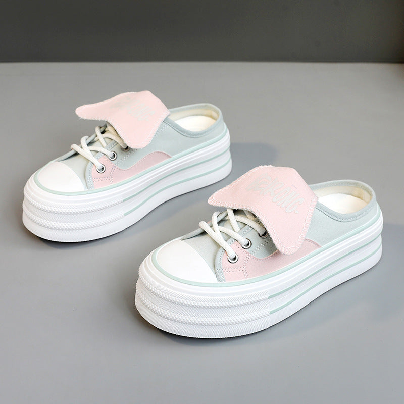 Damen modische Plateau Sneaker mit abnehmbaren Riemen R&B