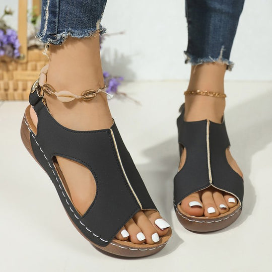 Damen komfortable Zehentrenner-Sandalen mit elegantem Riemendesign R&B