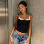 Damen Spitzen-Trägershirt mit elegantem Unterhemd-Design R&B