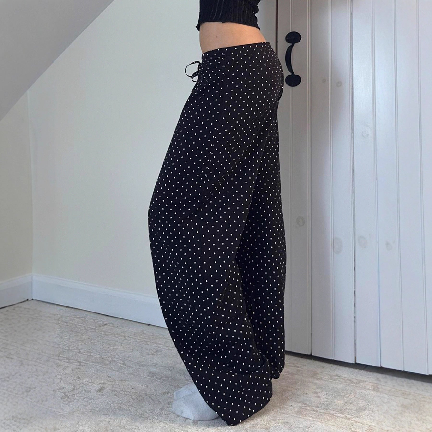 Damen lässige Freizeithose mit Punkten R&B