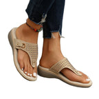 Damen Zehentrennersandalen mit funkelnden Strassdetails und rutschfester Sohle