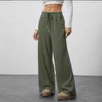 Damen Weit geschnittene Relax-Hose aus elastischem Strickmaterial mit Kordelzug R&B