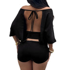 Damen Sportliches Bikini-Set mit lockerem Oberteil- und Short-Kombination R&B