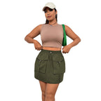 Damen Minirock mit praktischen Taschen und verstellbarem Taillenbund R&B