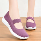 Damen bequeme und atmungsaktive Ballerinas mit elastischem Einsatz R&B