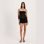 Damen Verspieltes Mini-Kleid mit fließendem Chiffon-Oberteil R&B