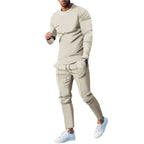 Herren nan eng anliegendes Langarmshirt aus Baumwollstretch mit Rundhalsausschnitt und körperbetonter Passform R&B