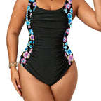 Damen Bademode mit Raffungen und floralem Design R&B