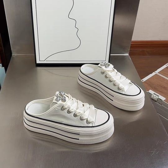 Damen modische Slip-On Sneakers mit glänzenden Details und komfortabler Sohle R&B