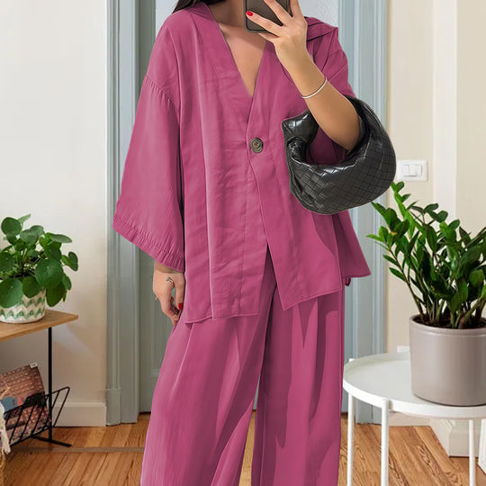 Damen Elegante Kimono-Jacke mit weiten Ärmeln und lockerer Passform R&B