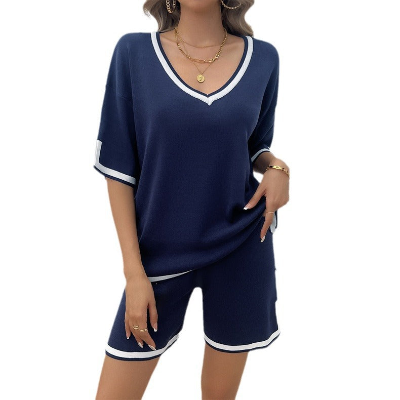 Damen Lässiges Sommer Ensemble mit kurzem Oberteil und bequemen Shorts R&B