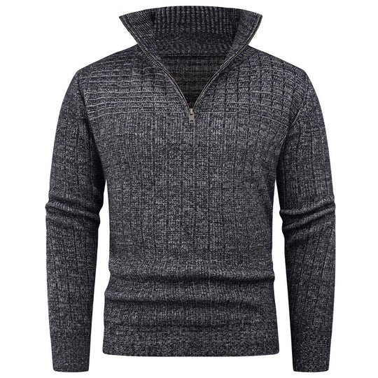 Herren Strickpullover mit modernem Zipper und strukturiertem Design R&B