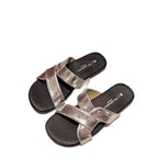 Damen bequeme Riemensandalen mit modischem Design und elegantem Glanz EB