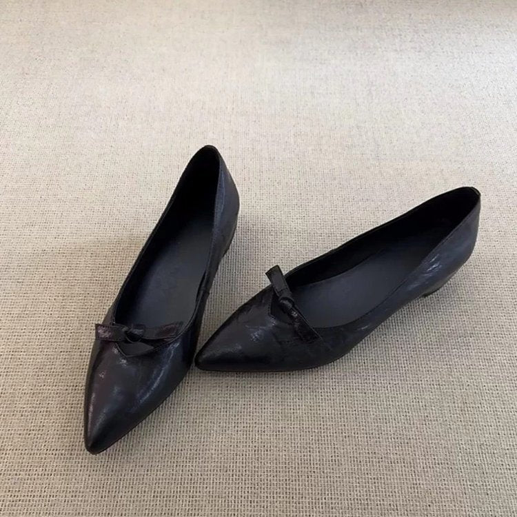 Damen elegante Ballerinas mit klassischem Schleifenakzent R&B