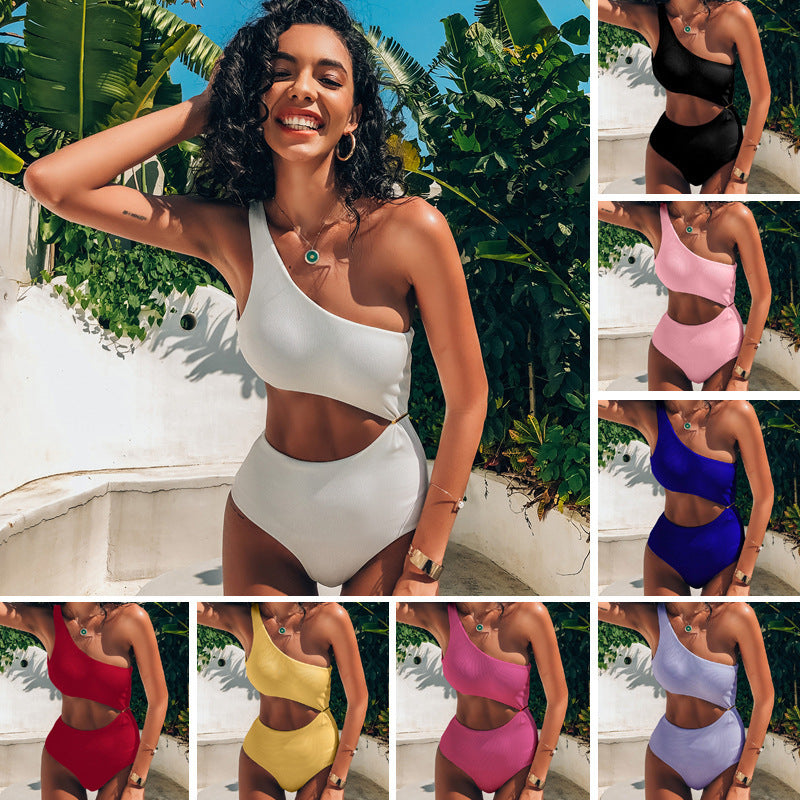 Damen Einseitiger Bikini mit hohem Bund R&B
