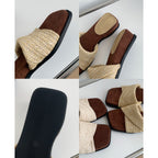 Damen Slip-On Sandalen mit modischem Flecht-Design