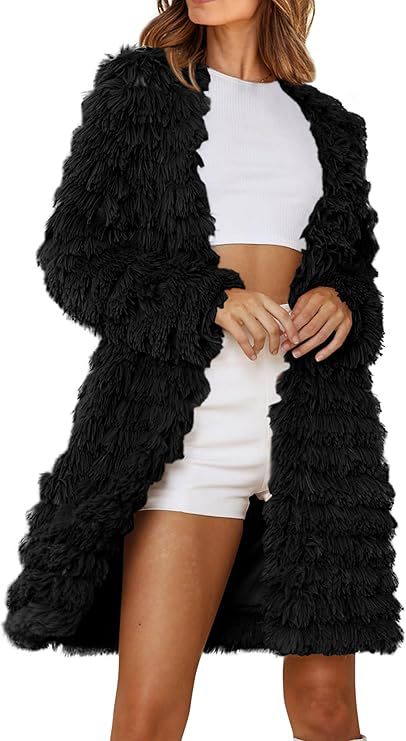 Damen Langer Fransenmantel R&B
