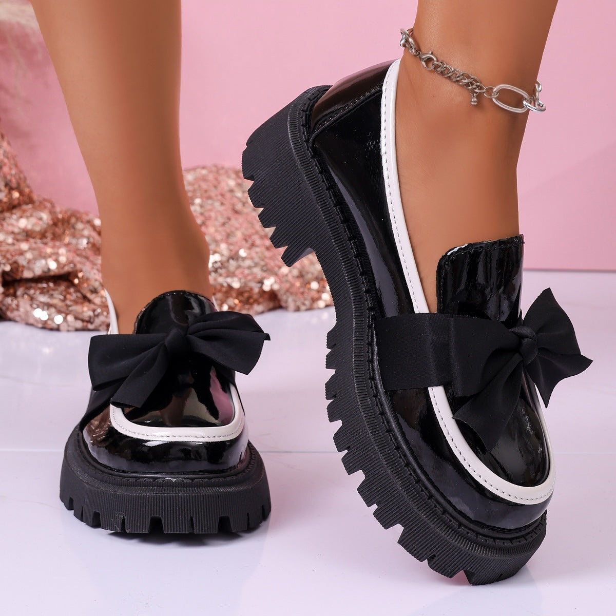 Damen Mokassins mit großem Schleifen-Detail R&B