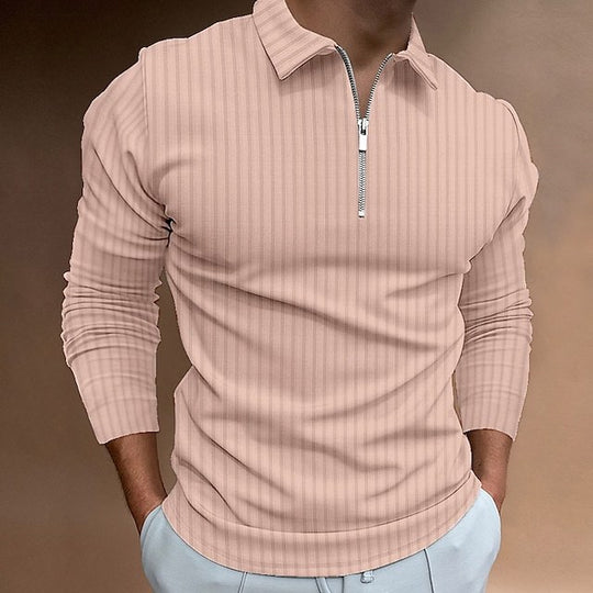 Herren modischer Poloshirt mit Reißverschluss R&B