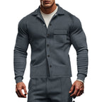 Herren Herrenjacke aus angenehmem Stoff mit modernen Knopfdetails und Brusttasche R&B