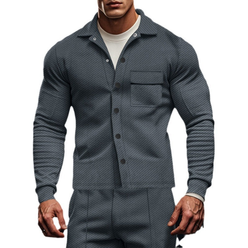 Herren Herrenjacke aus angenehmem Stoff mit modernen Knopfdetails und Brusttasche R&B