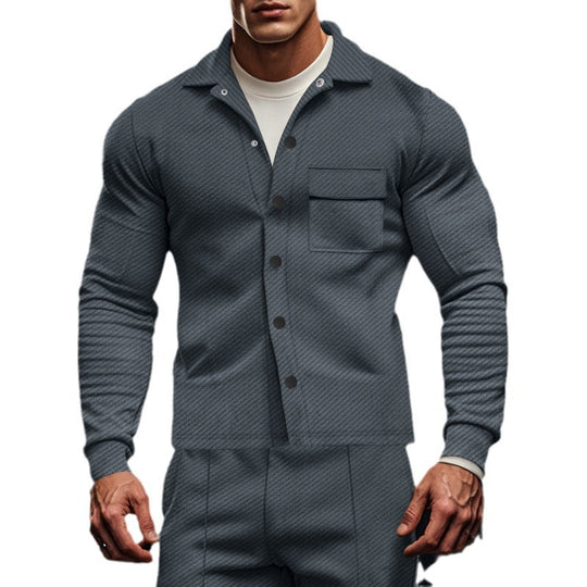 Herren Herrenjacke aus angenehmem Stoff mit modernen Knopfdetails und Brusttasche R&B