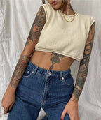 Damen cropped Rippenoberteil mit lässigem Look R&B