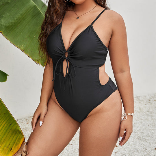 Damen Einteiliger Badeanzug mit verführerischem Knotendetail R&B