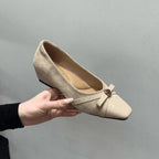 Damen Elegant geschnürte Ballerinas mit dekorativer Schleifenverzierung R&B