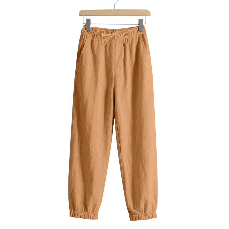 Damen lockere Freizeit-Hose mit elastischem Bund und verstellbarem Kordelzug R&B