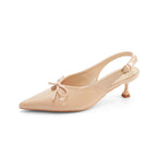 Damen Slingback-Pumps mit elegantem Schleifenakzent und Bogen-Detail