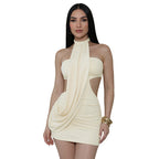 Damen Glamouröses Cut-Out Abendkleid mit Drapierung R&B