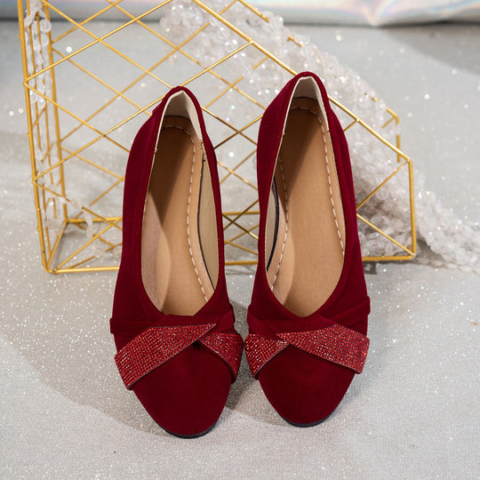 Damen elegante Slip-On Ballerinas mit funkelnden Applikationen R&B